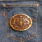 Texas Longhorn Map vintage belt buckle – on jeans back pocket