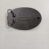 Texas Longhorn Map vintage belt buckle – back view