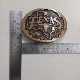Texas Longhorn Map vintage belt buckle – with ruler for size