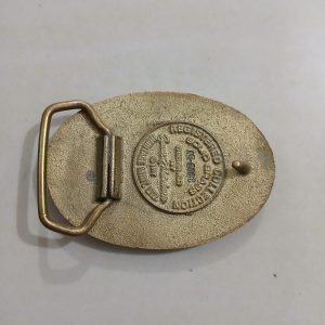 Texas Longhorn Star vintage belt buckle – back view