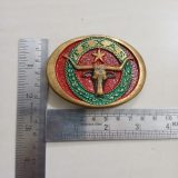 Texas Longhorn Star vintage belt buckle – with ruler for size
