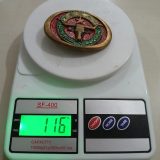 Texas Longhorn Star vintage belt buckle – on scale showing weight