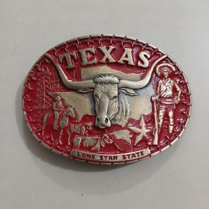 Texas Longhorn vintage belt buckle – front view