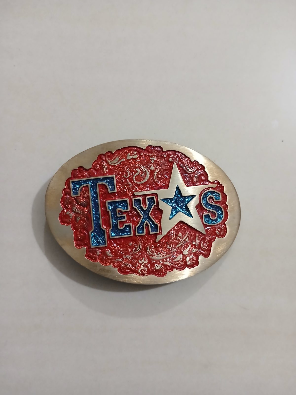 Texas Star Vintage Belt Buckle – Front view Texas Star vintage belt buckle – front view