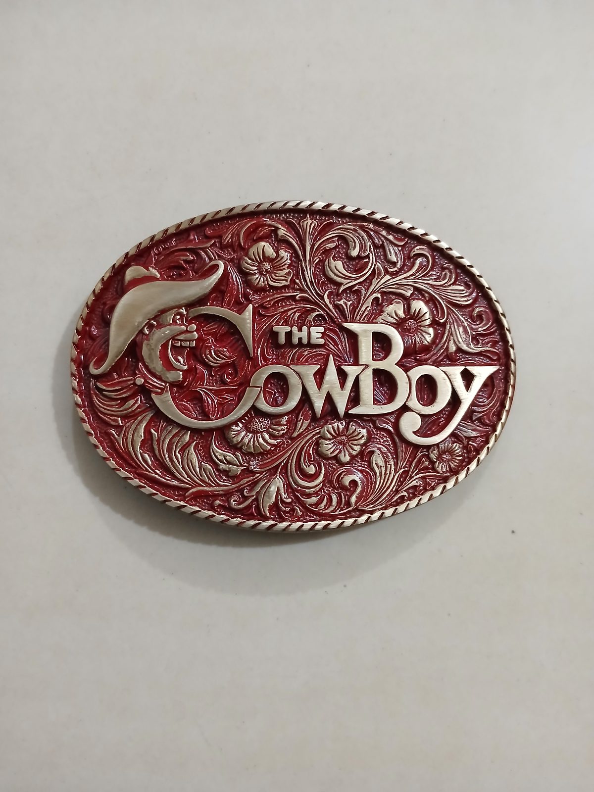 The Cowboy Vintage Belt Buckle – Front view The Cowboy vintage belt buckle – front view