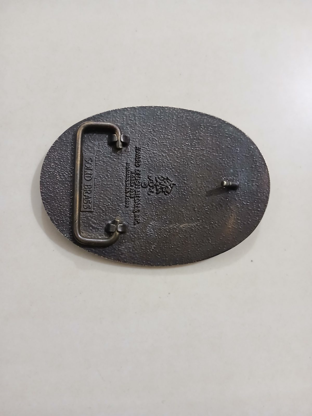 The Cowboy Vintage Belt Buckle – Back view The Cowboy vintage belt buckle – back view