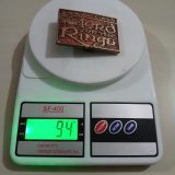 The Lord of the Rings vintage belt buckle – on scale showing weight