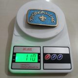 Timberline vintage belt buckle – on scale showing weight