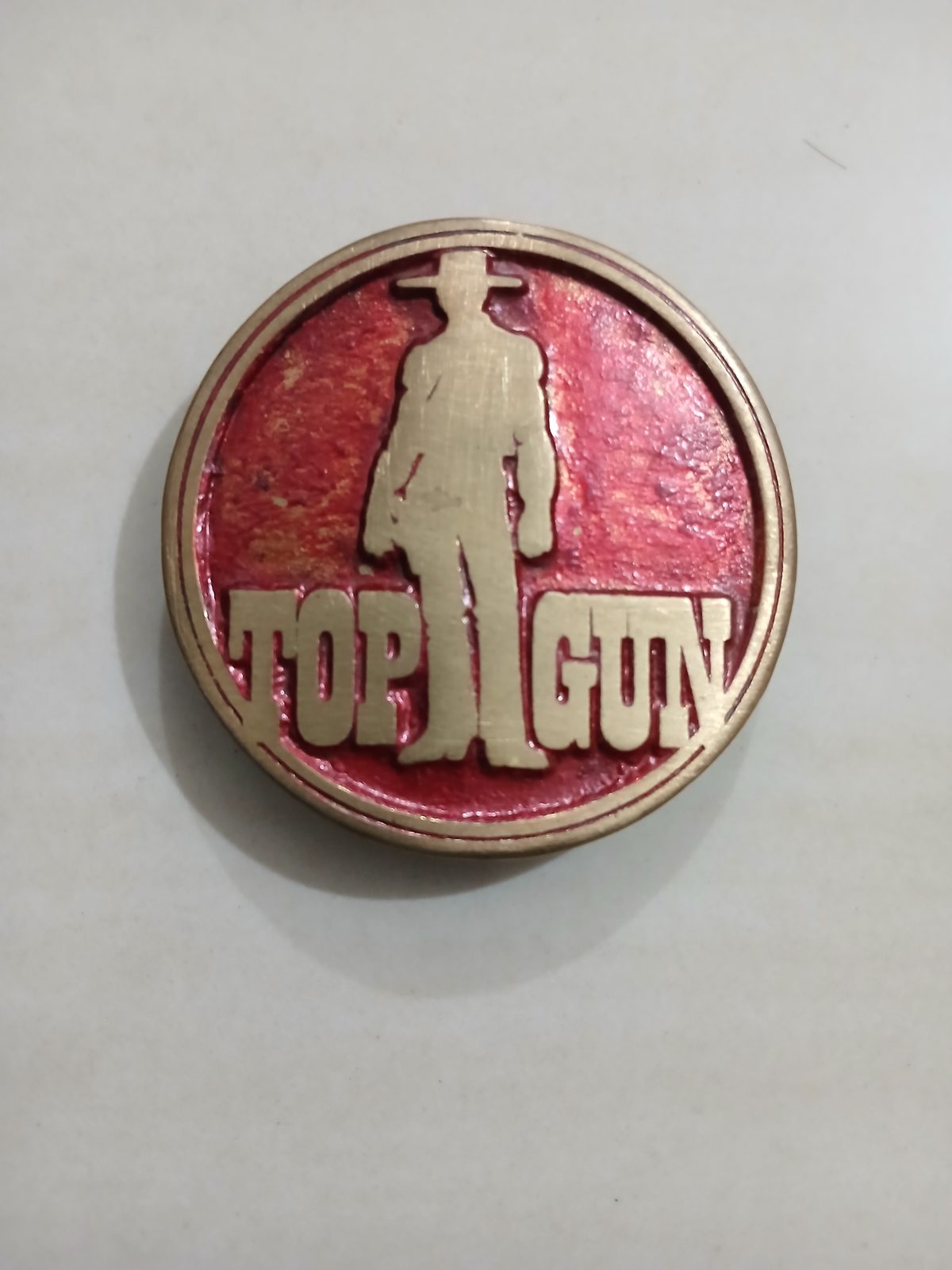 Top Gun Vintage Belt Buckle – Front view Top Gun vintage belt buckle – front view