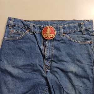Top Gun vintage belt buckle – worn on belt with jeans