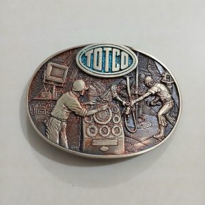 Totco Oil Workers vintage belt buckle – front view