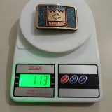 Trail King vintage belt buckle – on scale showing weight
