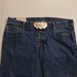 Triple Heart Floral vintage belt buckle – worn on belt with jeans