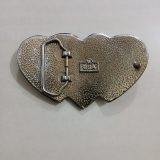 Triple Heart Floral vintage belt buckle – back view