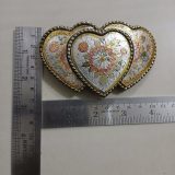 Triple Heart Floral vintage belt buckle – with ruler for size