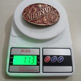 United States of America vintage belt buckle – on scale showing weight