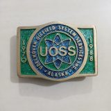 UOSS Udelhoven Oilfield Alaska vintage belt buckle – front view