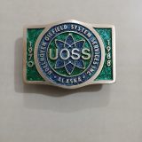 UOSS Udelhoven Oilfield Alaska vintage belt buckle – front view