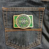 UOSS Udelhoven Oilfield Alaska vintage belt buckle – on jeans back pocket