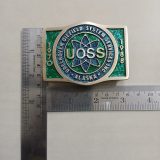 UOSS Udelhoven Oilfield Alaska vintage belt buckle – with ruler for size
