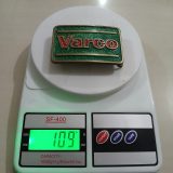 Varco vintage belt buckle – on scale showing weight