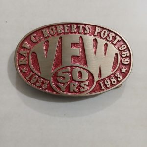 VFW 50 Years 1933-1983 vintage belt buckle – front view