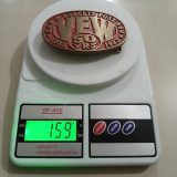 VFW 50 Years 1933-1983 vintage belt buckle – on scale showing weight