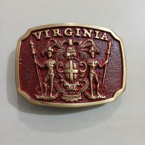 Virginia Coat of Arms vintage belt buckle – front view