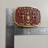 Virginia Coat of Arms vintage belt buckle – with ruler for size
