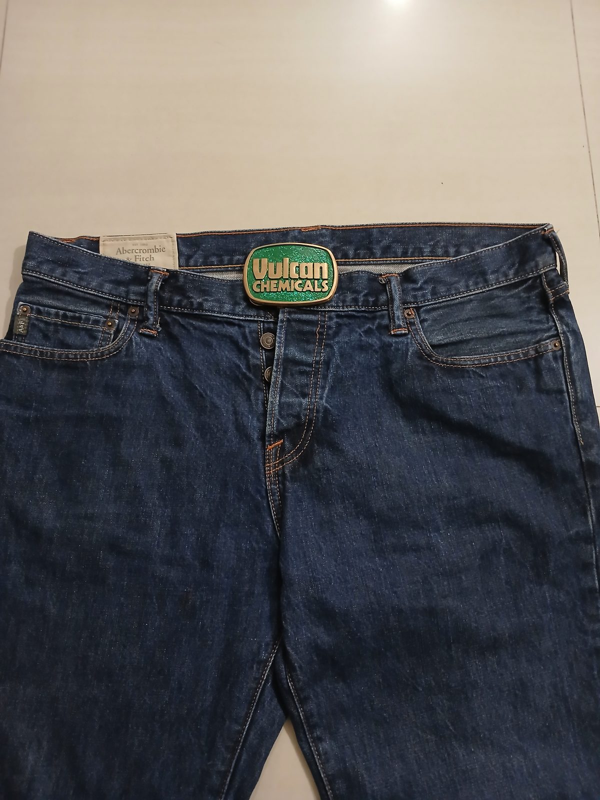 Vulcan Chemicals Vintage Belt Buckle – Worn on belt with jeans Vulcan Chemicals vintage belt buckle – worn on belt with jeans