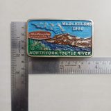 Washington Construction North Fork Toutle River vintage belt buckle – with ruler for size