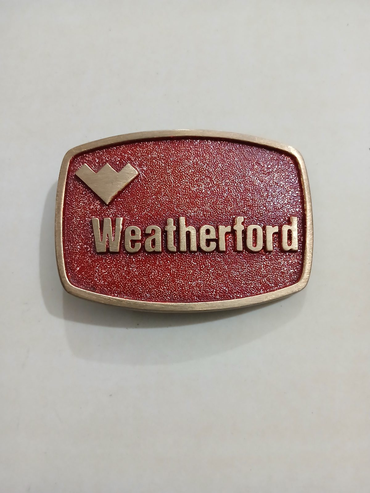Weatherford Vintage Belt Buckle – Front view Weatherford vintage belt buckle – front view