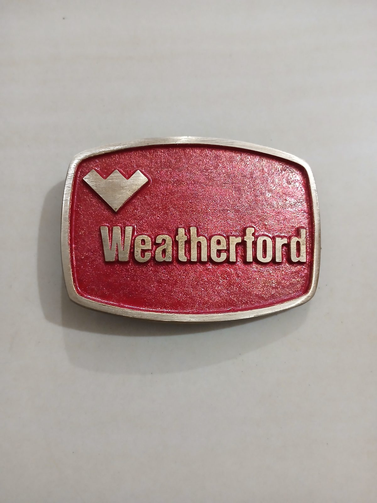 Weatherford Vintage Belt Buckle – Front view Weatherford vintage belt buckle – front view
