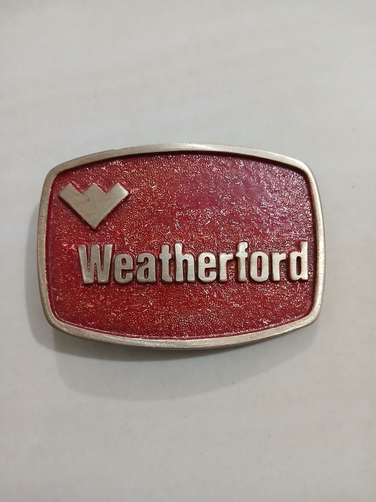Weatherford Vintage Belt Buckle – Front view Weatherford vintage belt buckle – front view
