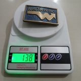 WellTech Inc vintage belt buckle – on scale showing weight