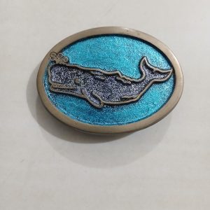 Whale vintage belt buckle – front view
