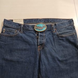 Whale vintage belt buckle – worn on belt with jeans