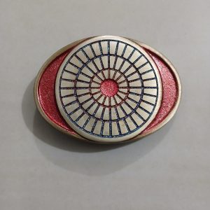 Wheel Pattern vintage belt buckle – front view