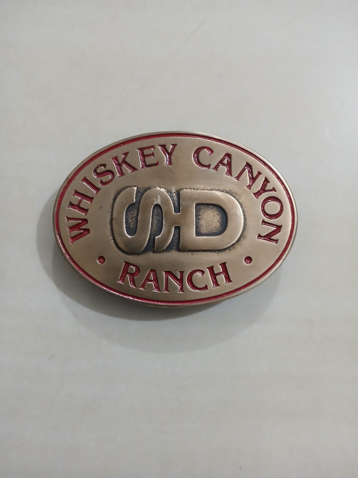 Whiskey Canyon Ranch Vintage Belt Buckle – Front view Whiskey Canyon Ranch vintage belt buckle – front view