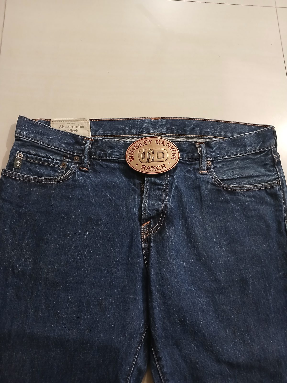 Whiskey Canyon Ranch Vintage Belt Buckle – Worn on belt with jeans Whiskey Canyon Ranch vintage belt buckle – worn on belt with jeans