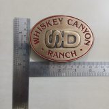 Whiskey Canyon Ranch vintage belt buckle – with ruler for size