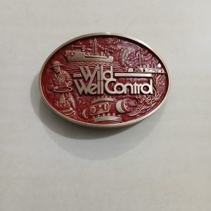 Wild Well Control vintage belt buckle – front view