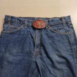 Wild Well Control vintage belt buckle – worn on belt with jeans
