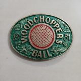 Woodchoppers Ball vintage belt buckle – front view
