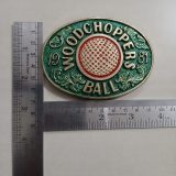Woodchoppers Ball vintage belt buckle – with ruler for size