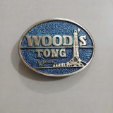 Woods Tong Service vintage belt buckle – front view